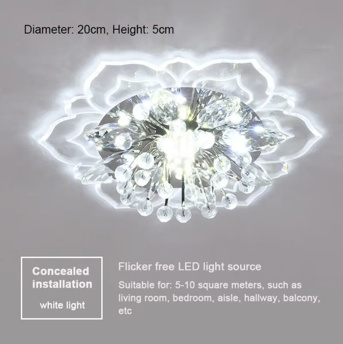 Creative LED Crystal Flower Chandelier - Modern Bedroom Ceiling Light