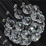 Modern Crystal Ceiling Chandelier Decoration High Spiral Large Raindrop Flush Mount Fixture Lamps Living Room Hall Led Lights