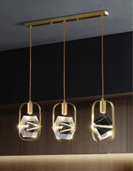 Modern Led All Copper Pendant Light Crystal Chandelier Luxury Lighting Living Room Kitchen Dining Room Home Decors Hanging Lamp