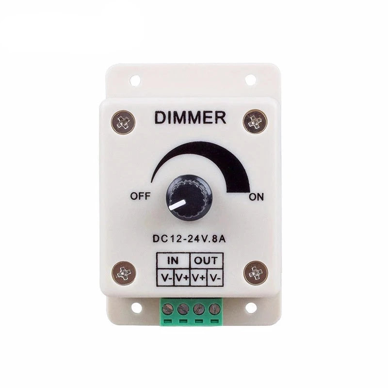 New 1 pcs DC 12V 24V LED Dimmer 8A Adjustable Brightness Controller Switch Lamp Bulb Strip Driver Single Color Light Power Supply