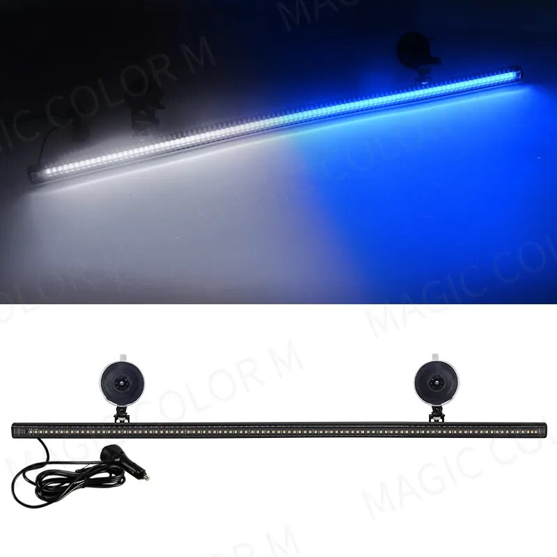 Car Strobe Lamp Bar with 96 LED 3030 Beads for Front Windshield, Traffic Signal, Emergency Flashing, and Auto Roof Top Warning Light with 12V-24