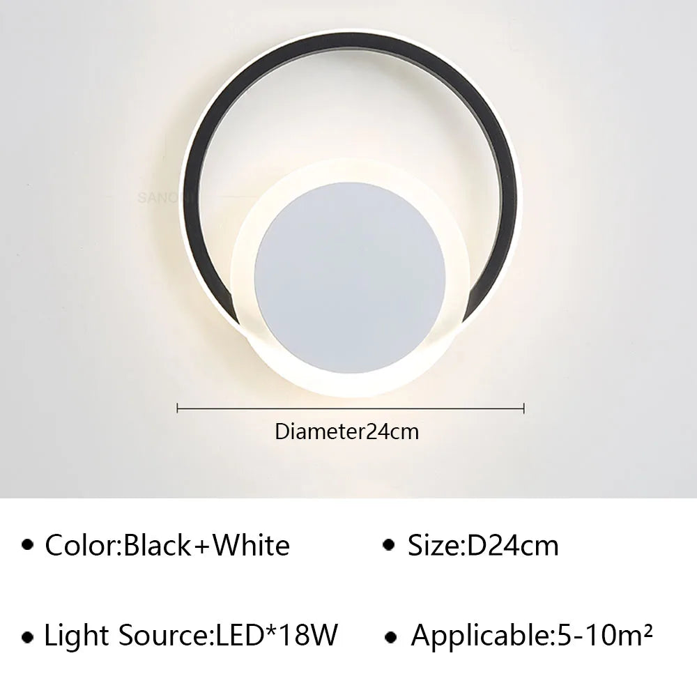 Modern LED Wall Lamp For Bedroom Bedside Living Dining Room Stair Wall Sconce Indoor RC Dimmable Home Decors Light Fixture Luster