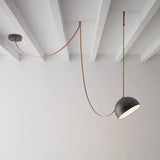 Leather Adjustable LED Ceiling Chandelier Nordic Home Appliance Handmade Dining Living Room Decoration Show Flat Pendant Lamp