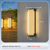 Solar Wall Light (Stainless Steel, Waterproof) - Black Outdoor Auto On/Off LED Sconce Lighting Fixture for Balcony, Patio, Garden & Villa Gate Decor