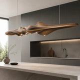 Wabi Sabi Wood Sculptural Mountain Shape Design Minimalist Artistic Dining Room Kitchen Island Interior Decor Home Pendant Lamp