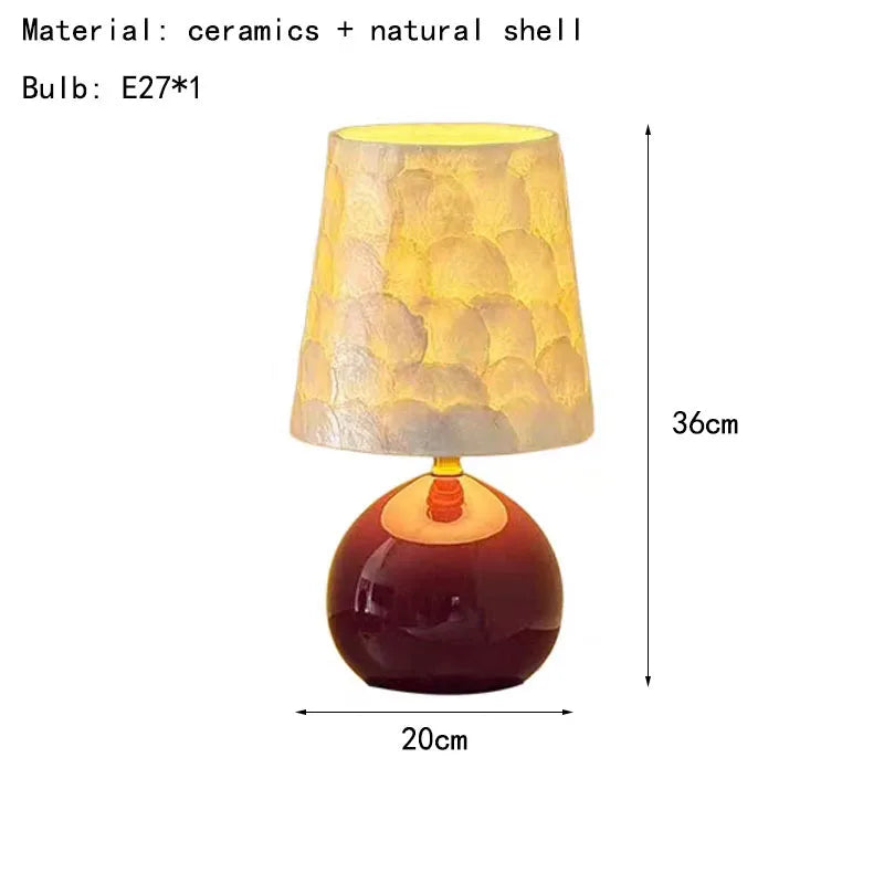 Natural Shell Ceramics High-end LED Decoration Table Lamp Desk Light For Living Room Bedroom Study Lighting Fixtures