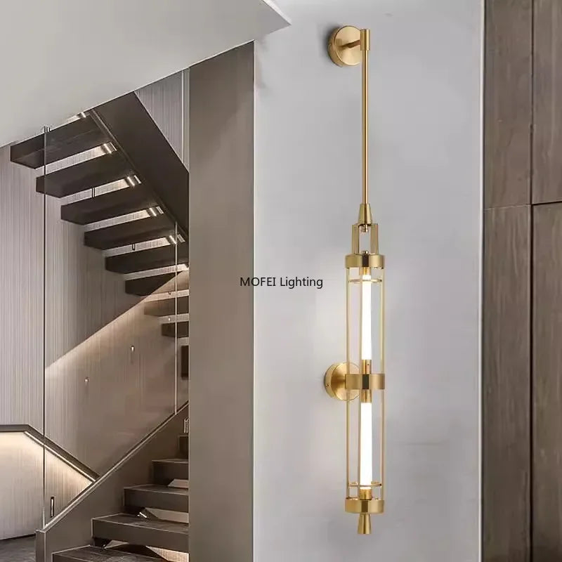 Nordic Iron Acrylic High End Golden Led Wall Lamp for Bedroom Villa Dining Living Room Home Decor Sconce Lighting Fixtures