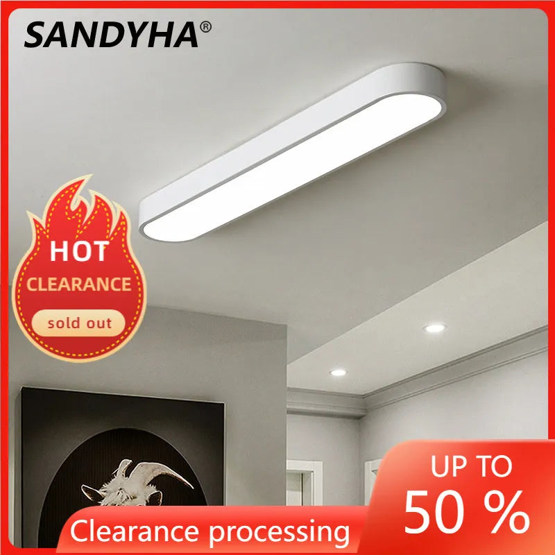 SANDHYA Modern Led ceiling Lamps Black White Acrylic Corridor Ceiling Lights for Dining Living Room Bedroom Home Decor Fixture