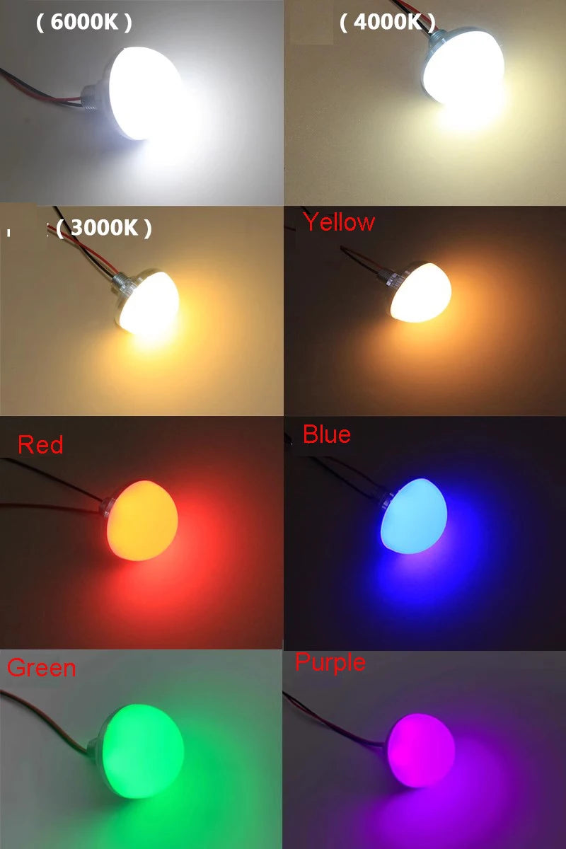 10Pcs Mini LED Bubble Light - 3W 5W 7W 9W Round Lamp (5V 12V 24V 220V)
