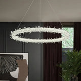 French Light Luxury Lamps Modern Minimalist Living Room Diningroom Bedroom Lighting Internet Celebrity Ring  Crystal Pendant
