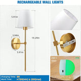 Wireless battery powered wall lamp rechargeable wall lamp dimmable detachable bulb remote control 10 color wireless wall lamp