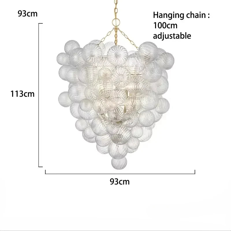 Minimalist Glass Pendant Light Modern Ball Chandelier for Living Dining Room Restaurant Home Decor Indoor Lighting Hanging Lamp