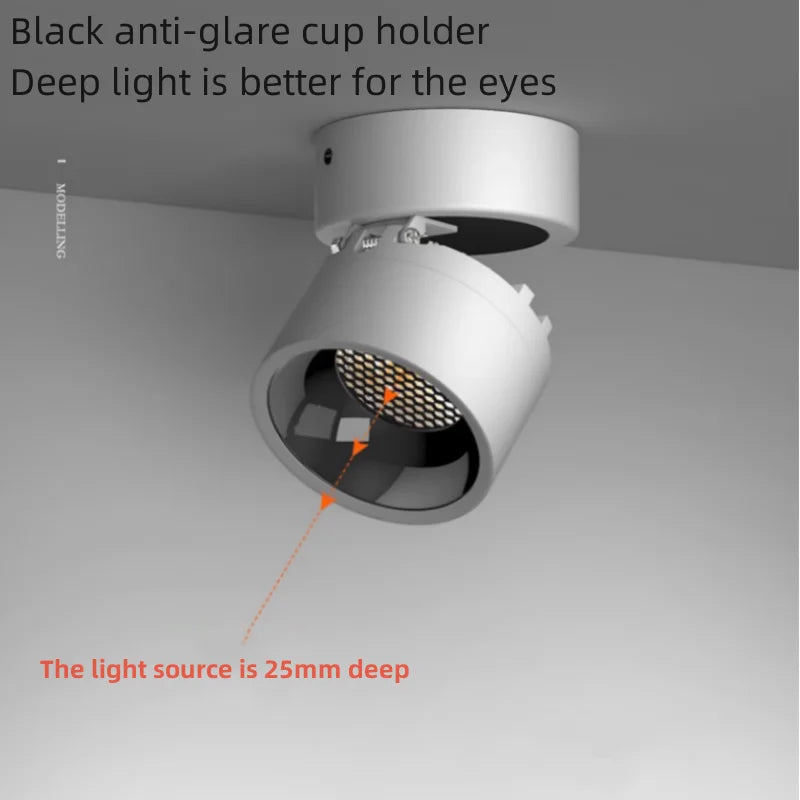 No open hole open mounting spot light folding light led background wall downlight sky lantern Porch corridor no main light