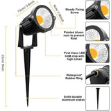 Low Voltage Landscape Lights LED Landscape Lighting, 5W 12V Flags Outdoor Landscape Spotlights with Stakes