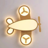 Children's Room Airplane Ceiling Lights Log Color LED Helicopter Light Nordic Modern Lamp Warm Youth Room Bedroom Chandelier