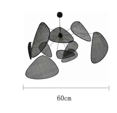 Rattan chandelier Wicker Suspension lamp Screen Cannage Kitchen Wood Bamboo chandelier e27 Creative Leaf Grid Hand designer lamp