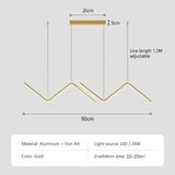 Modern LED Pendant Light Nordic Gold Hanging Chandelier For Tubular Restaurant Kitchen Office Coffee  Indoor Decorative Lamps