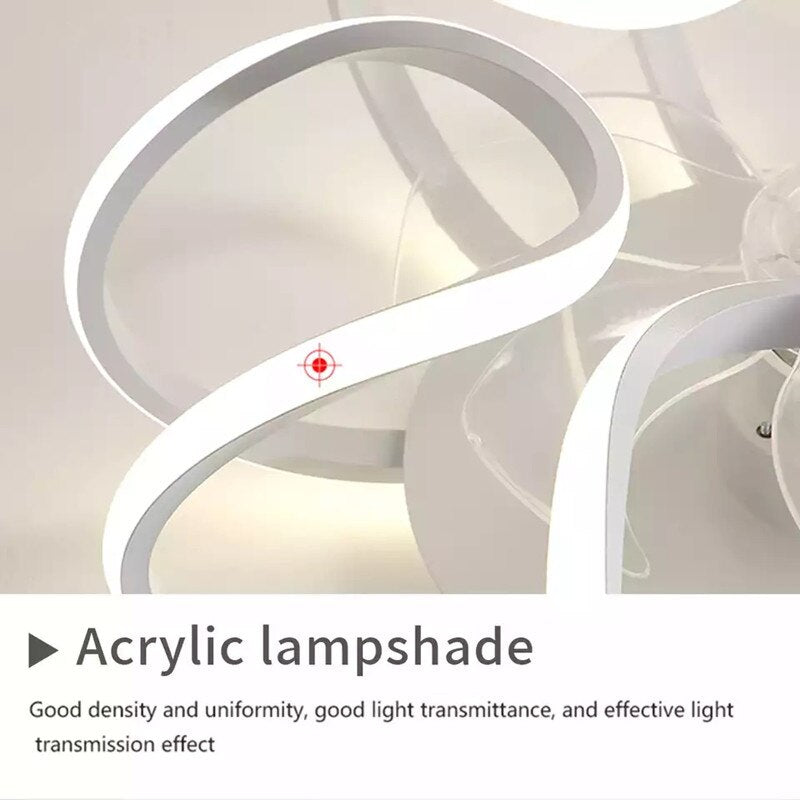 Modern simple LED Ceiling Fan Lamp with remote control Dining Room Bedroom Lamp Silent ceiling Fan light fixture Indoor lighting