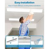 6 Pack LED Garage Ceiling Lights Wraparound ixture 4T,Linkable Shop Light, 3500 LM, 40W=300W, 5000K Daylight, Hardwired, S