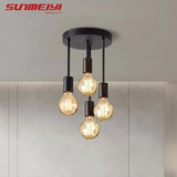 E27 Bulb Modern LED Ceiling Light Black - Energy Saving, Living Room, Bedroom, Kitchen, Easy Installation, Bulb
