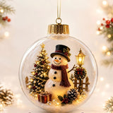 Glowing Bell Christmas Decorations 2026 Snow Globe Ornament Xmas Tree Santa Snowman Christmas 2026 Decoration Navidad Pendant