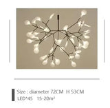 Nordic Circular Chandelier Living Room Kitchen Corridor Postmodern Tree Branch Design Firefly LED Pendant Light Led Lamp