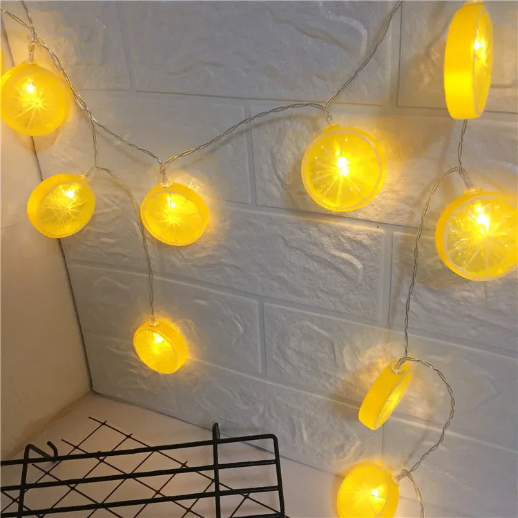 3m LED Lemon Garland Orange Slices String light Yard Wedding Home Party Bedroom Decoration Battery Lamps Holiday Lighting