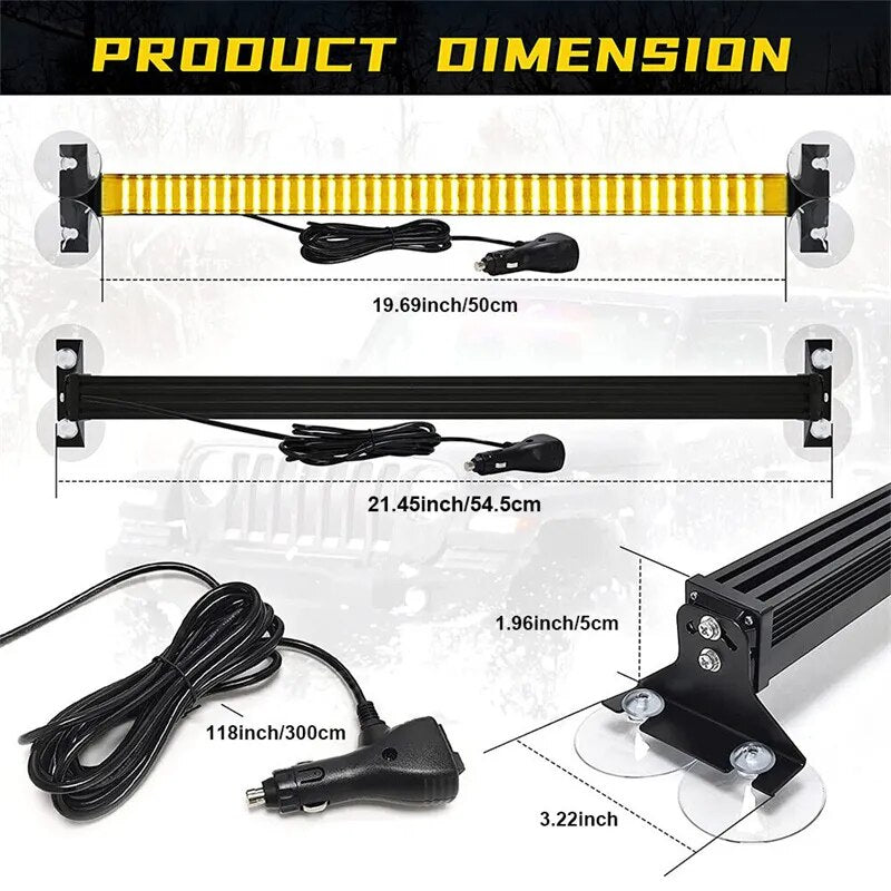 80 LED Strobe Lights For Auto Emergency Grill Warning Lamp 80 led Windshield Bar Traffic Advisor Flashlight 12V 24V Car Accessor