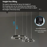 Modern Ring Pendant Lamp Remote Control Dimmable Warm White Eye Protection Led Chandelier Kitchen Island Dining Room