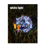 Outdoor Solar Metal Butterfly Pendant Light - Waterproof Hanging Weaving Mesh Ball