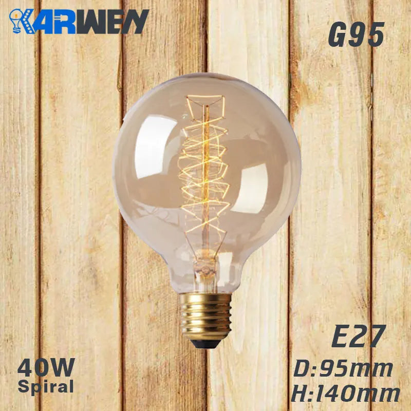 Edison Bulb E27 Incandescent Retro Lamp 40W 220V ST64 A19 T45 T10 G80 G95 Antique Vintage Bulb Edison Lamp filament Light bulb