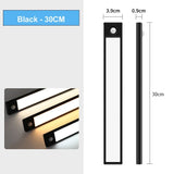 LED Night Light 20/30/40/60CM Motion Sensor Wireless USB Cabinet Night Light Wardrobe Lamp For Kitchen Cabinet Bedroom Wardrobe
