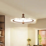 Nordic Modern Walnut Wood Grain Pendant Light - Dimmable LED Chandelier