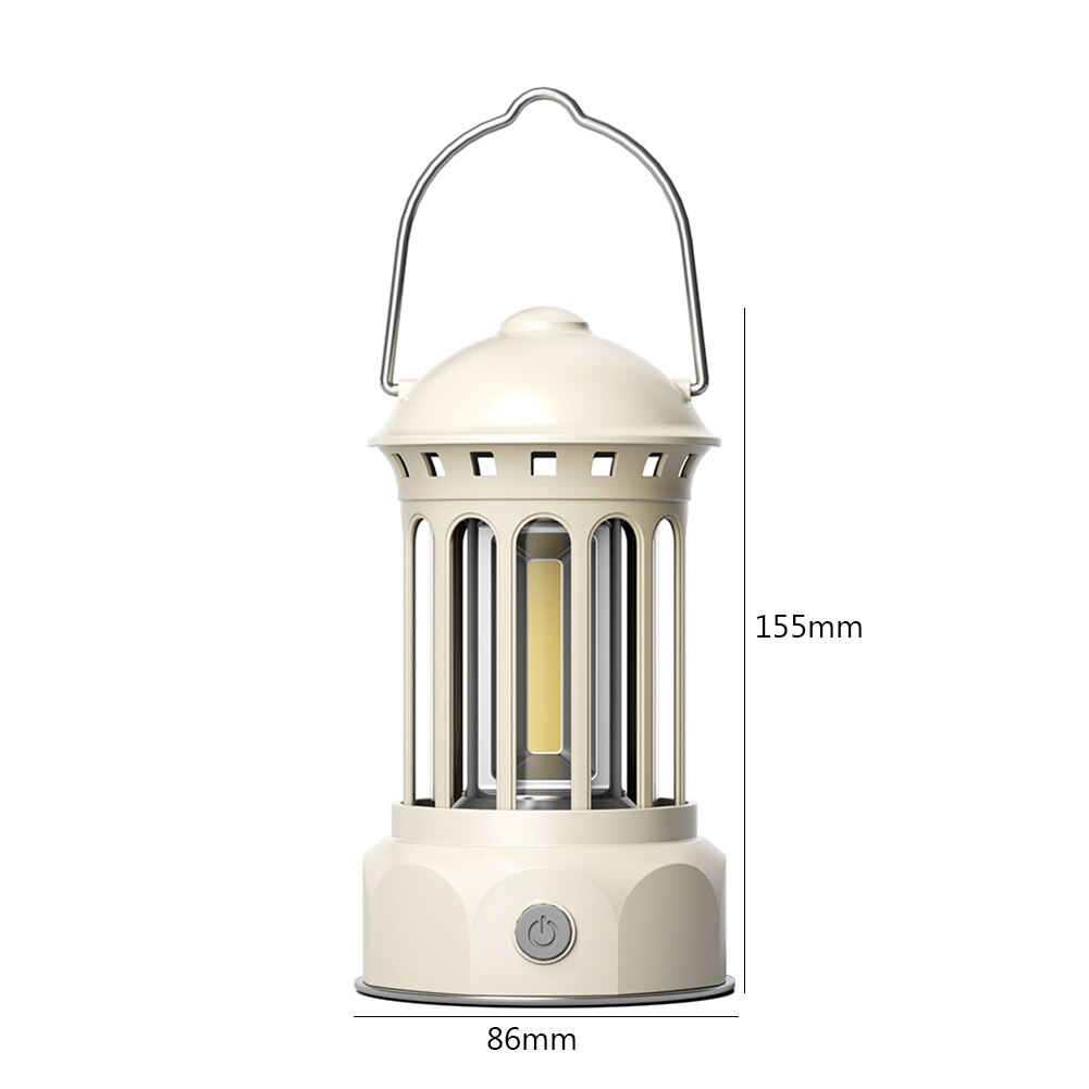 Portable Retro Camping Lantern Emergency COB Camping Light Waterproof Lightweight Tent Lamp with Hook for Outdoor Hiking BBQ