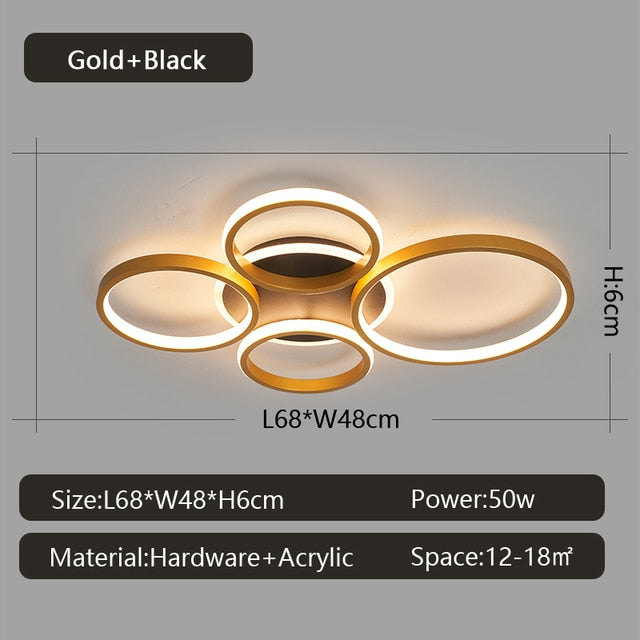 Modern LED Living Dinging Room Bedroom Ceiling Lights Nordic Designer Ring Study Kitchen Indoor Home Decor Lustre Fixtures Lamps