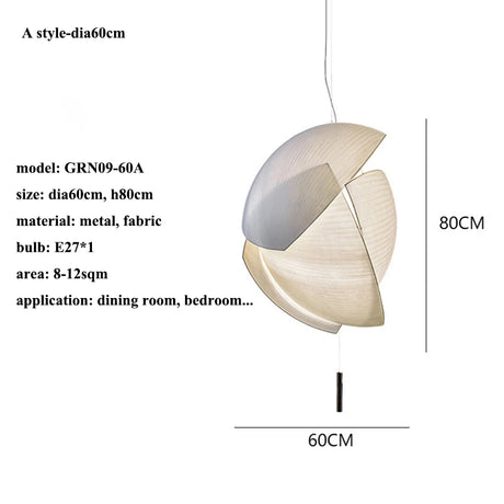 Modern Designer Wabi-Sabi Fabric Led Pendant Light Living Dining Room Led Chandeliers Lighting Home Decors Hanging Lamp Luminaire
