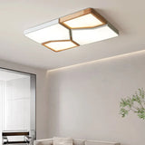 2026 Modern Nordic Style LED Chandelier Living Room Bedroom Kitchen Children Room Study Lamp Wood Geometric Design Ceiling Li