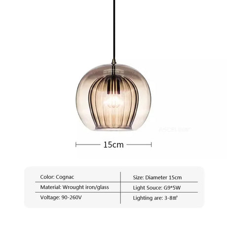 Modern Glass Pendant Light LED Hanging Lamp for Dining Room Living Room Coffee Shape Home Indoor Decors Lighting Fixtures