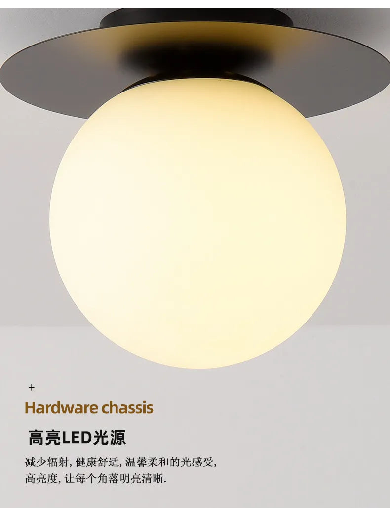 ln door LED Ceiling Lamp for Modern  Glass Ball Black Gold LED Ceiling Lights Chandelier Lighting for Home Balcony Light Fixtures