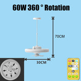 60W Ceiling Fan E27 With Led Light And Remote Control 360 ° Rotation Cooling Electric fan Lamp Chandelier For Room Home Decor