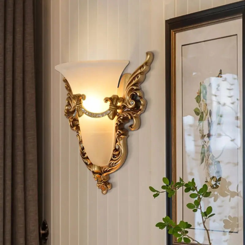  European Style Unique Angel Wing Wall Lamp Warm Vintage LED Home Lighting Decoration Bedroom Living Dining Corridor Lamp