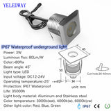 Waterproof 3W LED Garden Buried Light - Square Outdoor Recessed Deck Spotlight