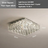 Luxury Modern Crystal Ceiling Light Chandelier - Flush Mount Ceiling Lamp Fixture for Living Room, Master Bedroom & Home Decor
