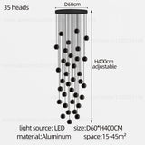 Orb Chandelier Interior Lighting Decorative Lamps Black Circular Penthouse Designer Living Room Pendant Stairwell Chandelier