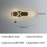 Modern LED Wall Lamp Clock Sconce for Bedroom Bedside Living Dining Room Aisle Porch Corridor Home Decors Lighting Fixture Luster