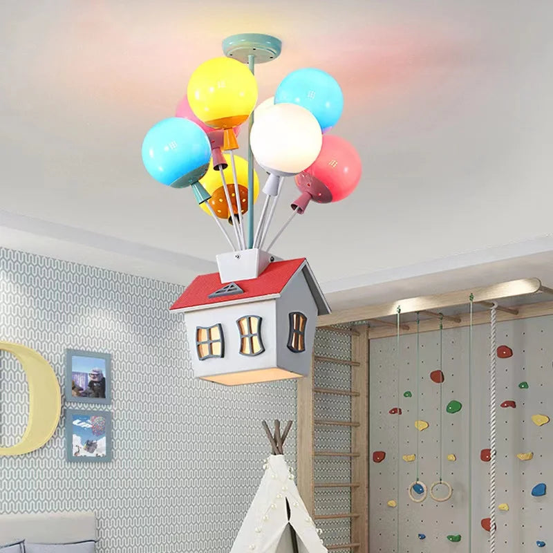 Modern New Pendant Lights Nordic Creative Ceiling Chandelier Dyed Balloon Cartoon Lights for Children&#39;s Princess Room Bedroom