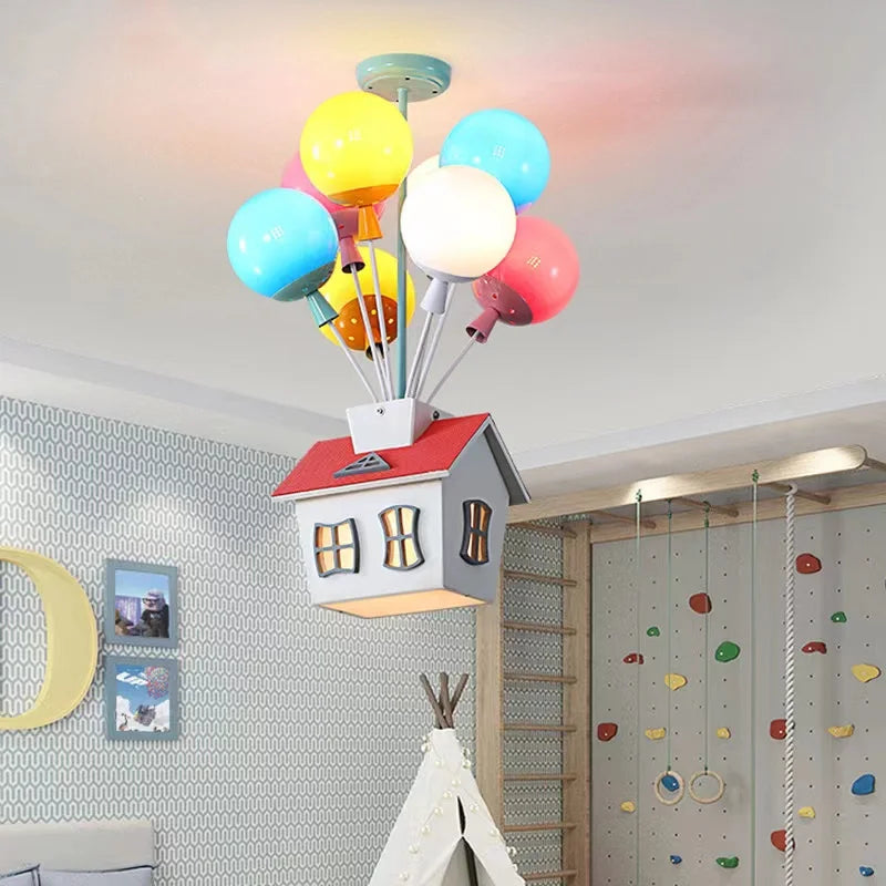 Modern New Pendant Lights Nordic Creative Ceiling Chandelier Dyed Balloon Cartoon Lights for Children's Princess Room Bedroom