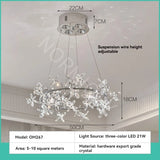 French Luxury Crystal Chandelier Romantic Princess Room Bedroom Master Light High-end Dining Room Crystal Wreath Light Fixture