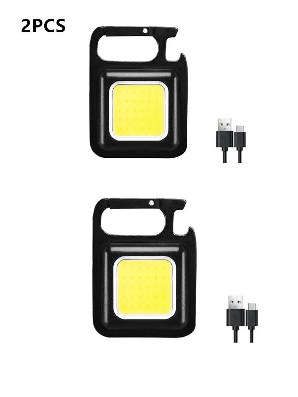 Mini LED 500mah Cold White Work Light Portable Pocket Flashlight Keychains USB Rechargeable For Outdoor Camping Small Corkscrew