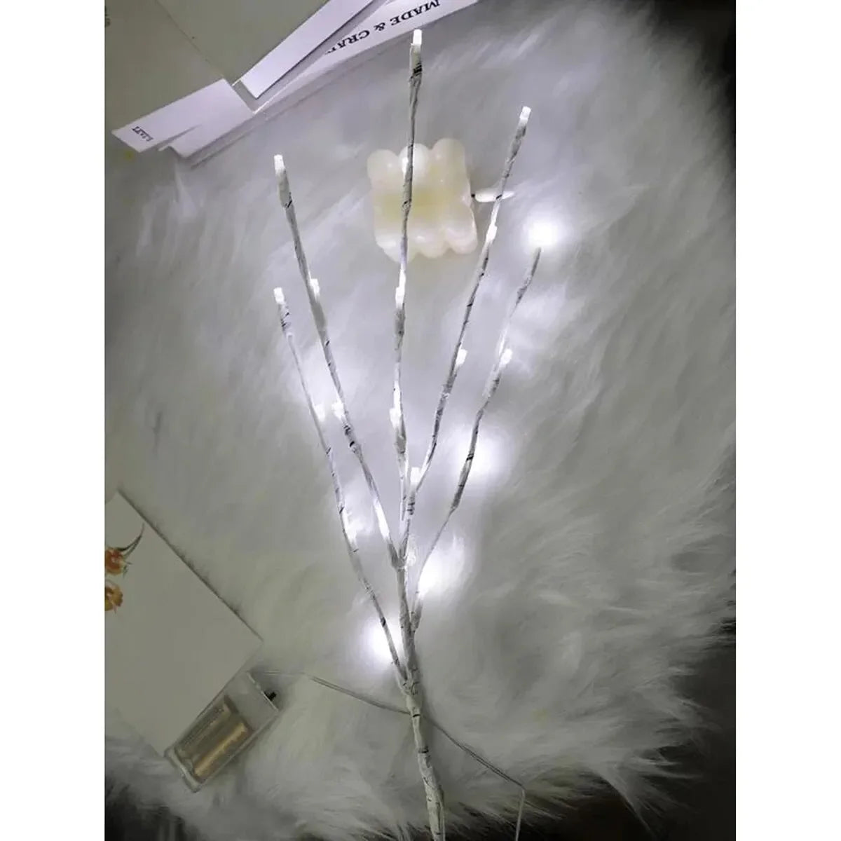 LED White Birch Branch Lights - Battery Operated Christmas & Party Twig Lights